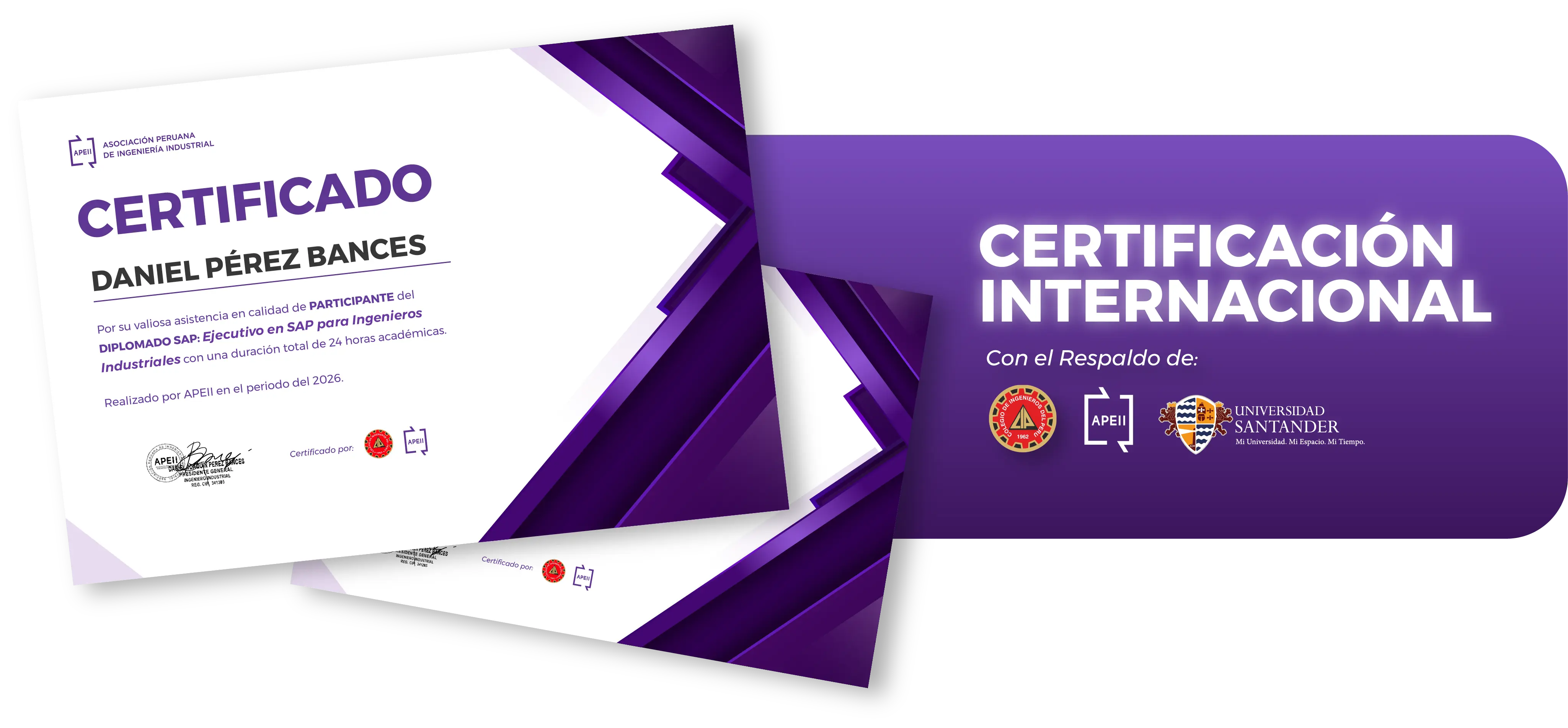 Certificación internacional APEII con respaldo institucional